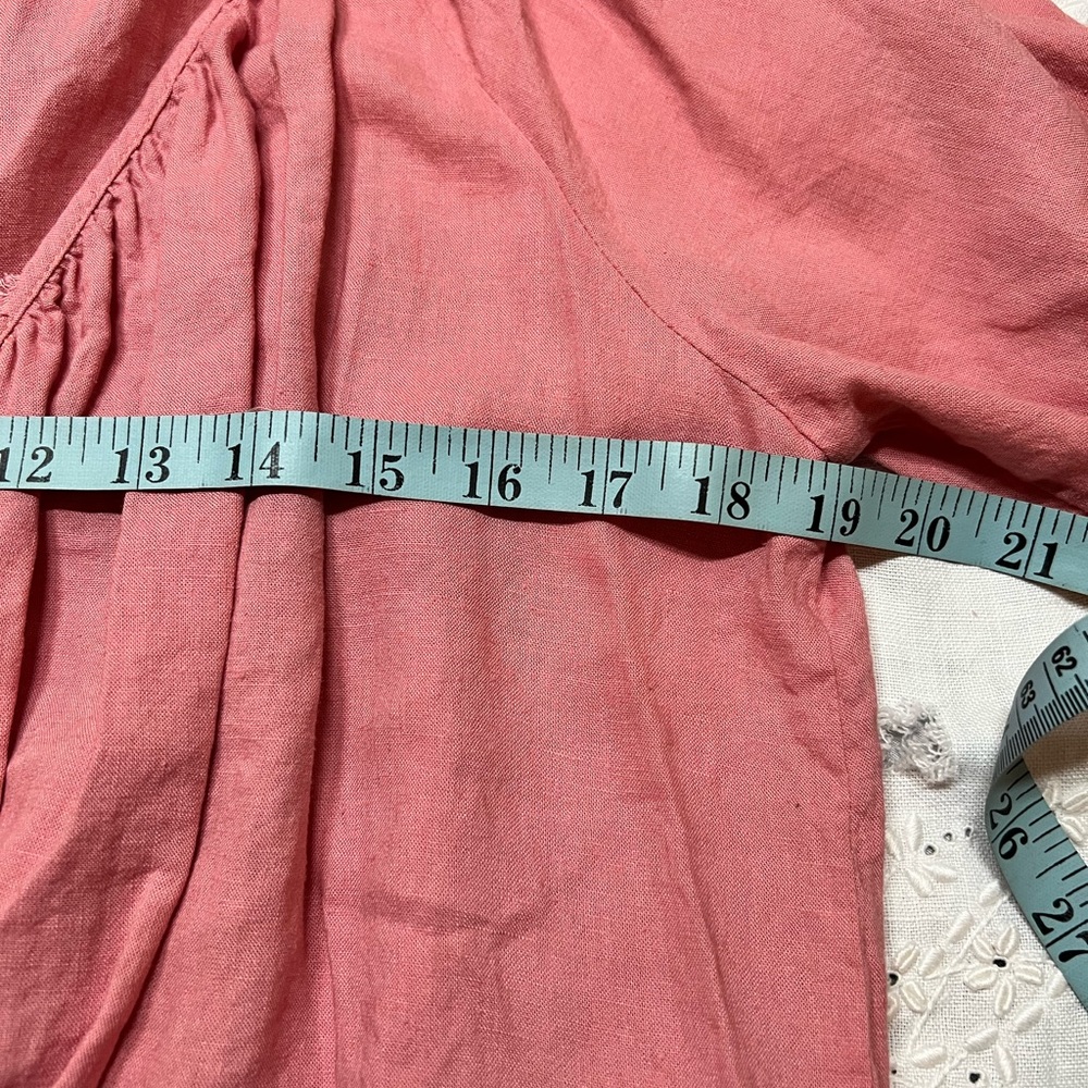 Pink Wrap Blouse with 3/4 Sleeves boho academia - Picture 10 of 11